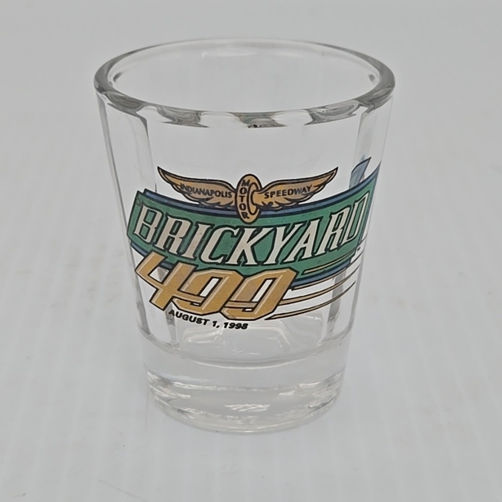 1998 Brickyard 400 NASCAR Beveled Shot Glass - Indianapolis Motor Speedway